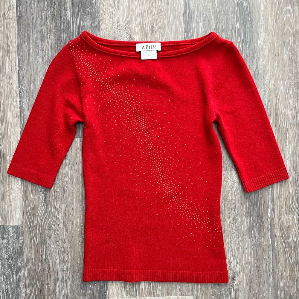 A. Byer 3/4 Sleeve Knit Top sz s